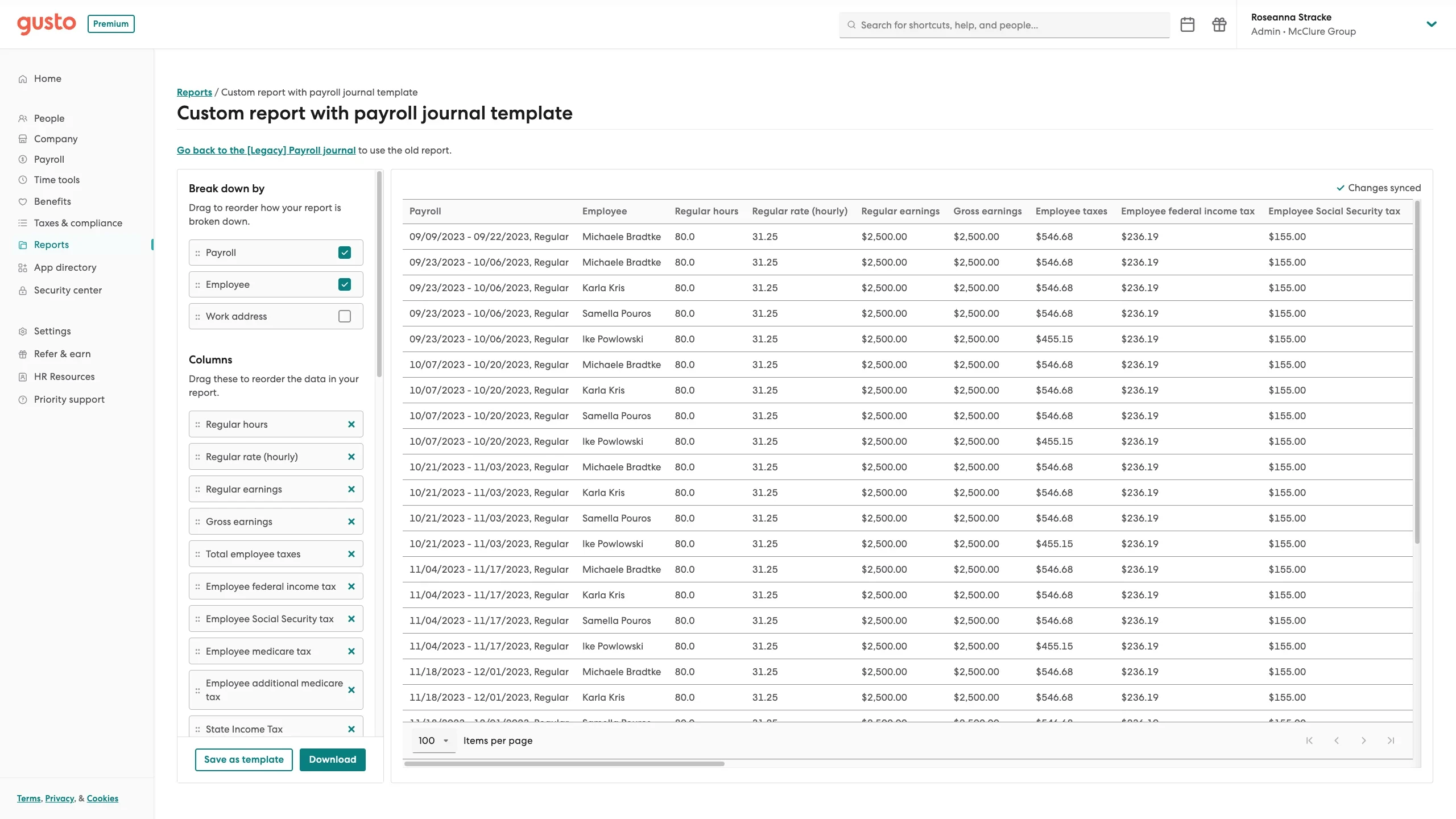 Gusto's customizable payroll journal template helps small-business owners generate accurate journal entries with as little hassle and complication as possible.