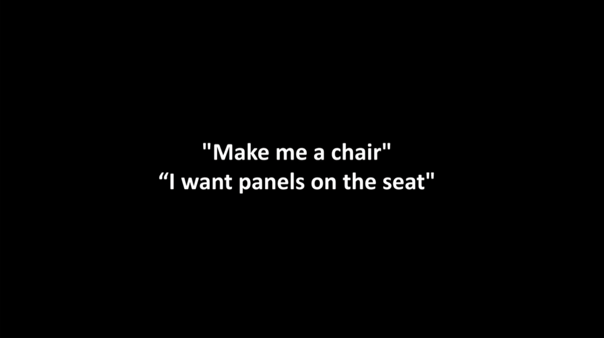 A robot making a chair.