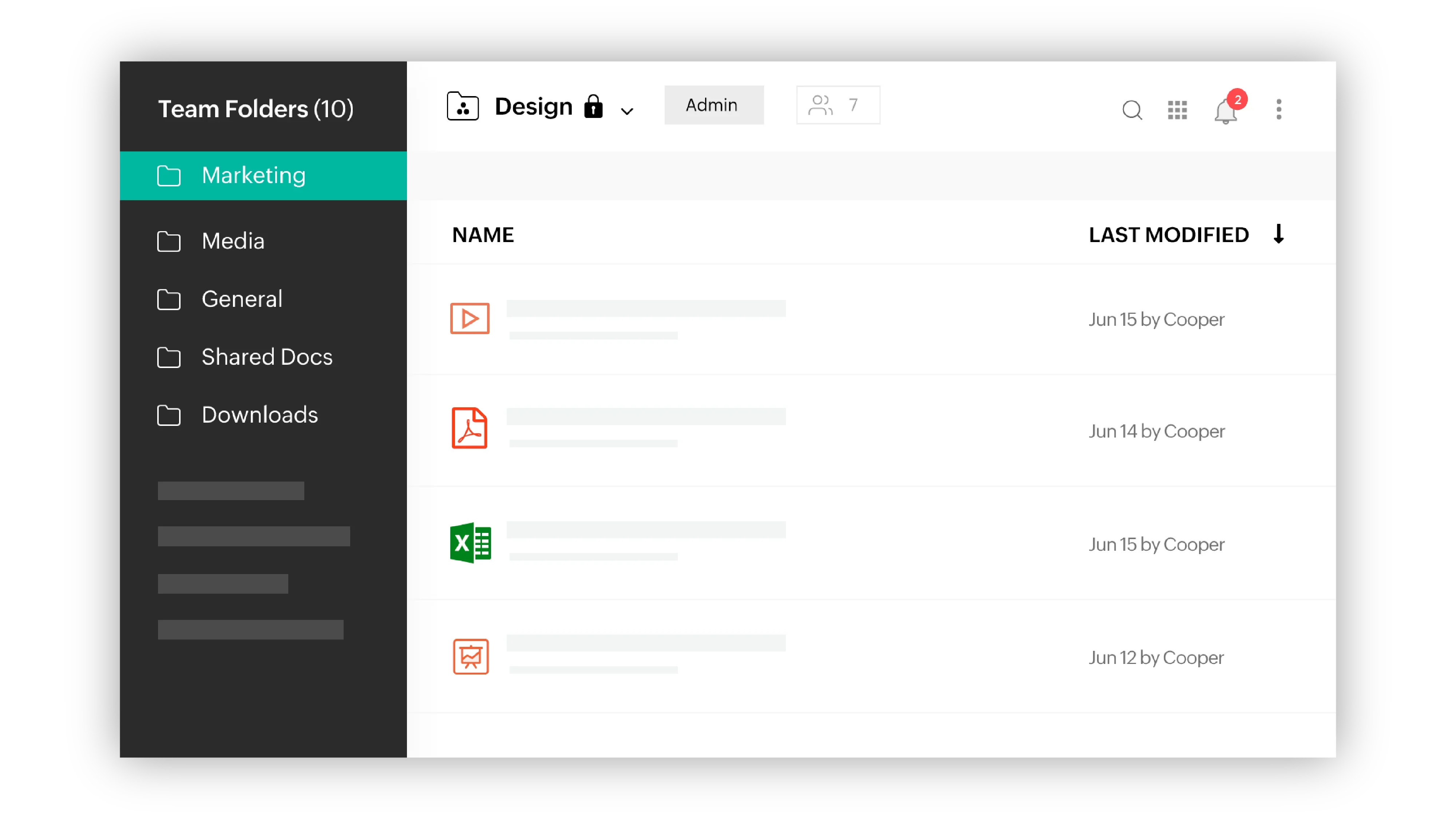 Zoho Team Folders