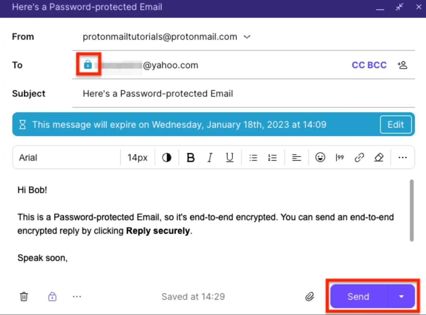 Proton Mail end-to-end email encryption.