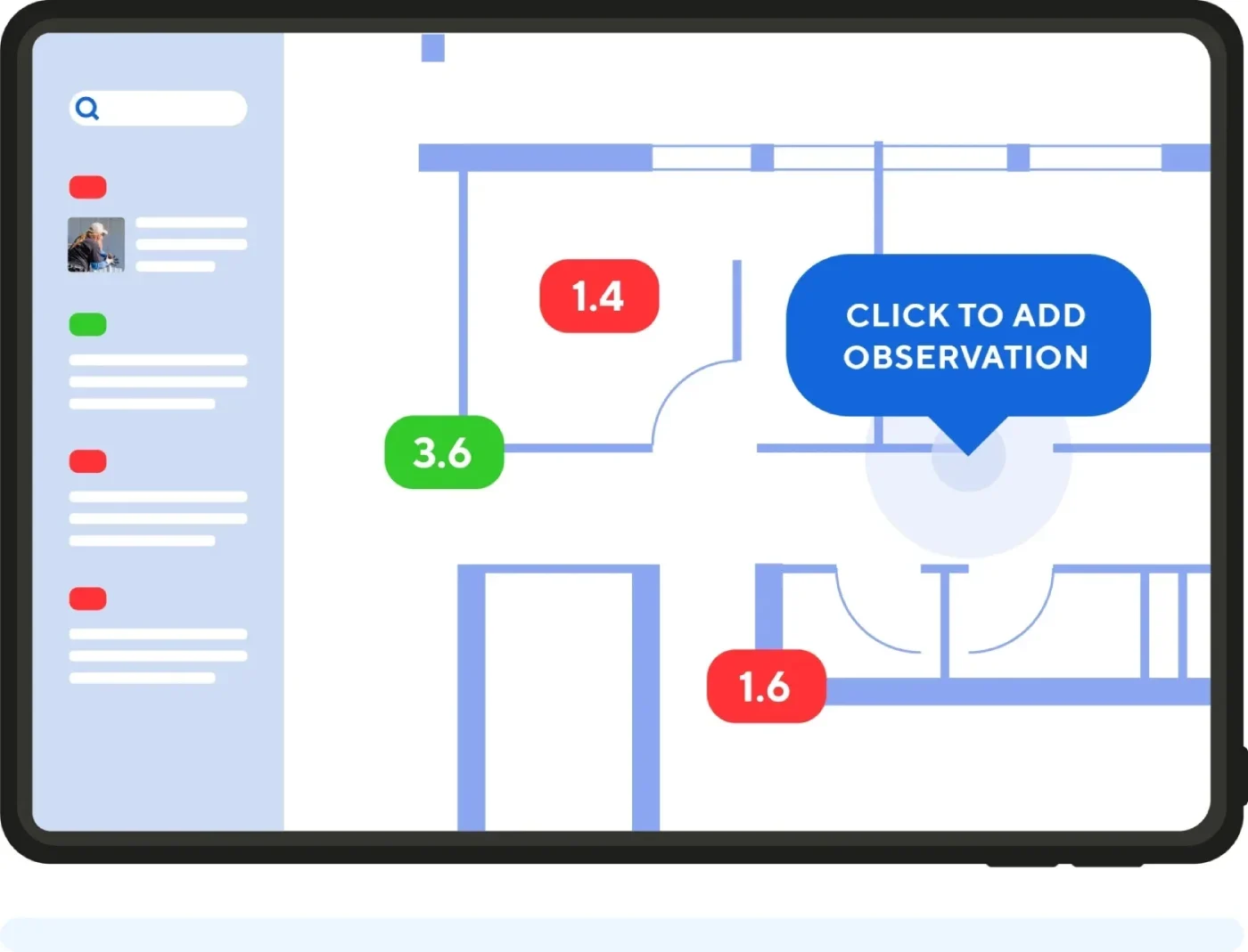 ArchiSnapper mockup dashboard.