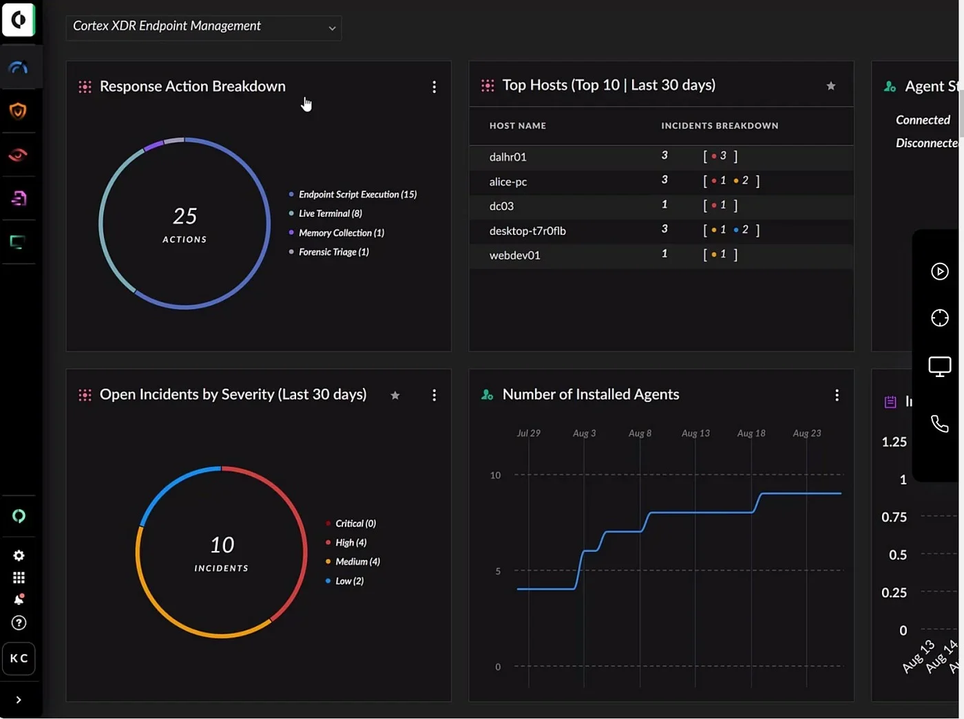 Palo Alto Cortex XDR endpoint management.