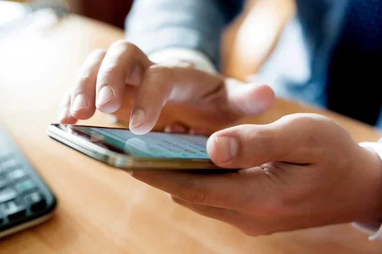 businessman use mobile smart phone