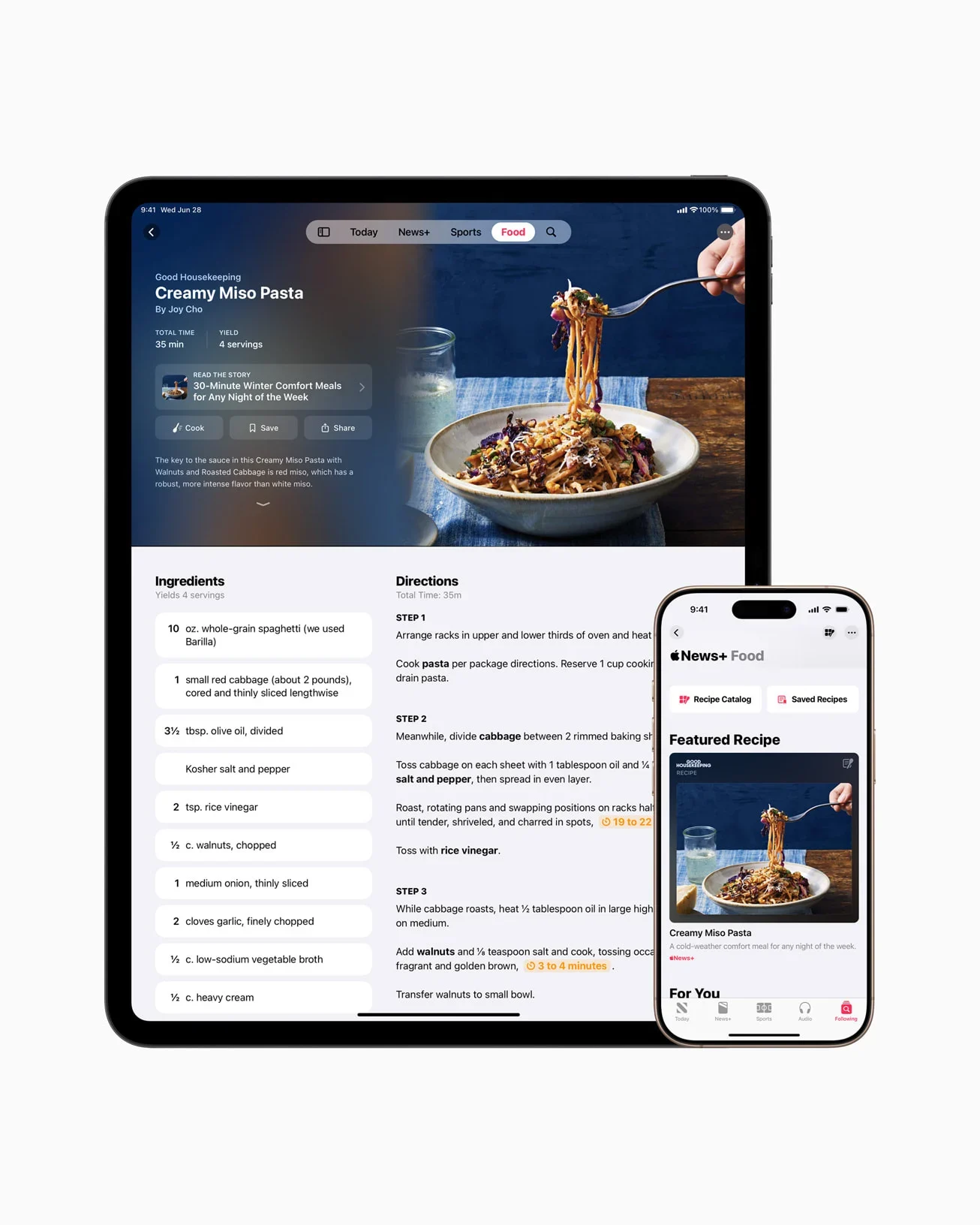 Photo of Apple News+ Food feed.