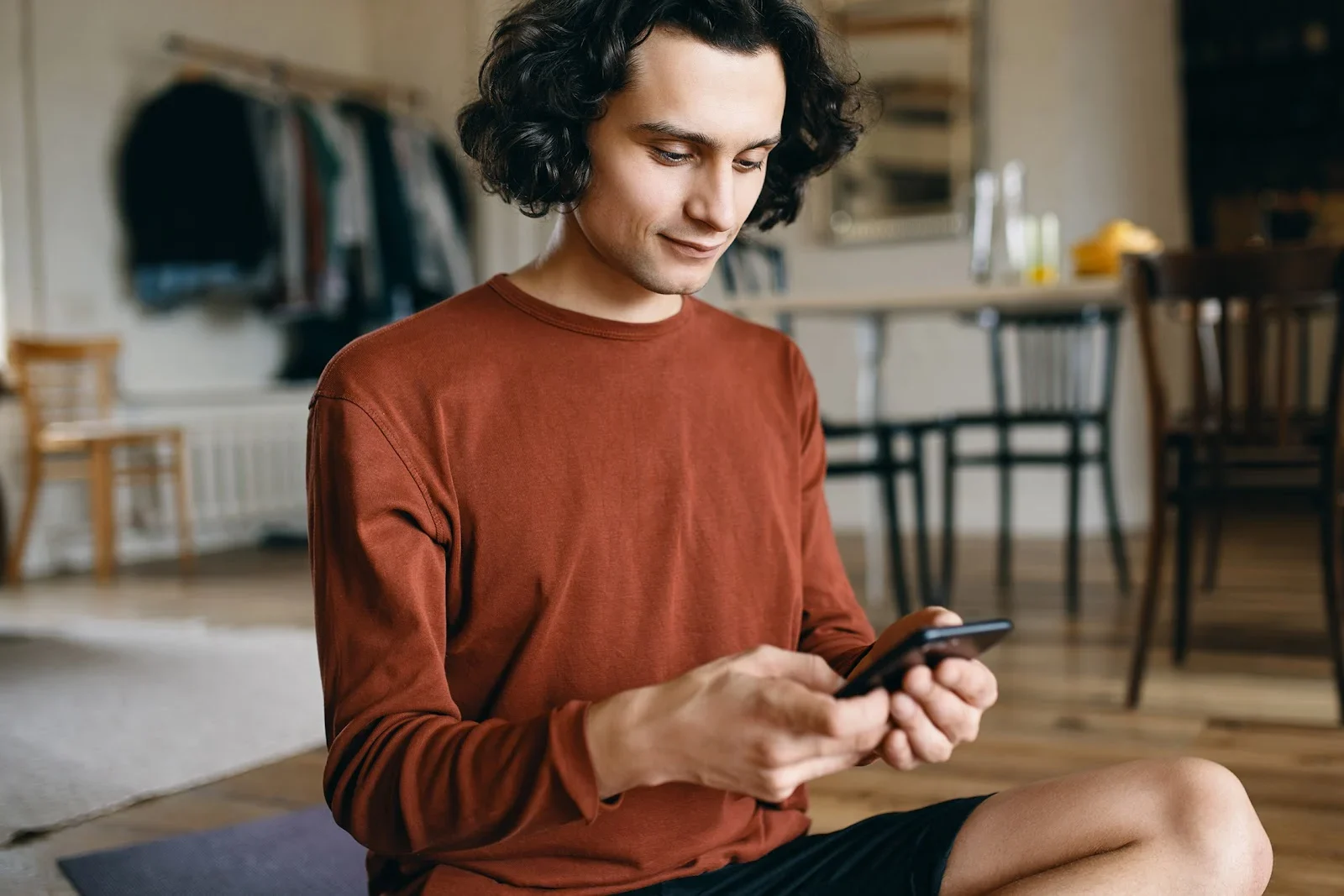 man watching phone